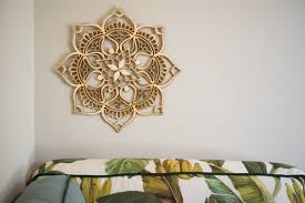 mandala wood décor living room wall art