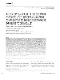 are safety data sheets for cleaning