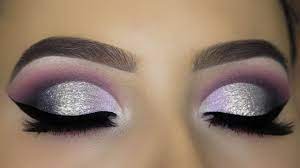 purple silver glam cut crease tutorial