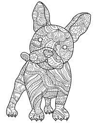 French bulldog coloring page to color, print or download. French Bulldog And Its Harmonious Patterns Dogs Adult Coloring Pages