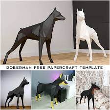 Doberman Free Papercraft Template | Free download