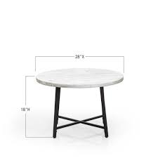 White Round Faux Wood Top Coffee Table