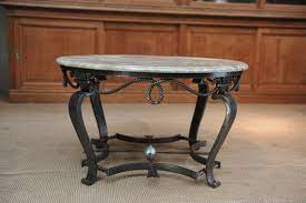 Vintage Iron Coffee Table With Marble