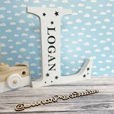 personalised wooden letter engraved