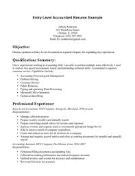 Entry Level Accounting Resume Systematic Representation Best Entry