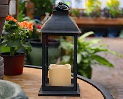flameless outdoor antique bronze candle