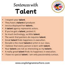 talent in a sentence