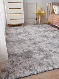 1pc plush fluffy rug grey soft floor