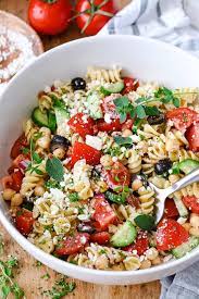Mediterranean Pasta Salad Ingredients gambar png