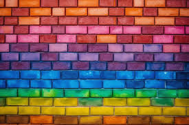 rainbow brick wall images free