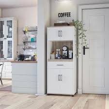 1 drawer 4 door white tall coffee bar