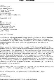 Customer Service Manager Cover Letter Sample Customer Service   Pinterest