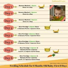 Food Chart For 6 Months Old Baby First Week Baby First