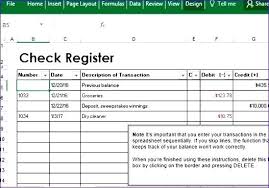 Excel Bank Register Check Register Or Cheque History Log Template
