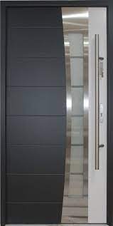 Stainless Steel Modern Entry Door Gray