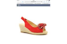 Oomphies Red Pom Pom Suede Slingback Wedge Size Us 7 Uk 5