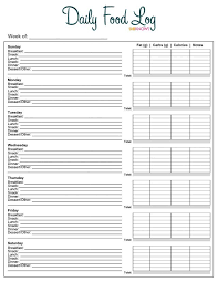 Free Printable Daily Food Log Food Log Food Journal