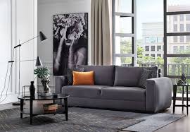 enza home carino grey 3 seater sofa bed