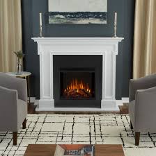 54 Thayer White Electric Fireplace