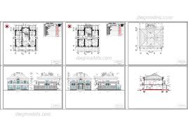 family house 2 autocad drawings