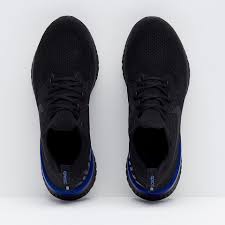 Up for grabs is a pair of nike epic react flyknit racer blue. Nike Epic React Flyknit Black Racer Blue Mens Shoes Aq0067 004 Pro Direct Soccer