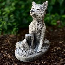 Sitting Fox Figurine Concrete Fox