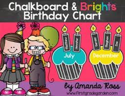 Chalkboard Brights Classroom Birthday Chart