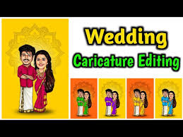 wedding caricature tutorial on mobile