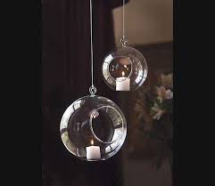 Hanging Glass Globe Candle Holders