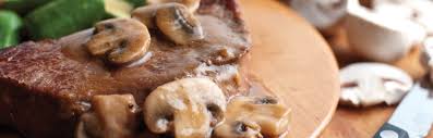 Seconds before adding a steak, drop 1/2 teaspoon of the butter into the pan and immediately top with the steak. Pan Seared Steaks With Mushroom Gravy Swanson