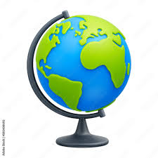 world globe with stand 3d vector icon