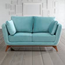 alfredo fabric 2 seater sofa in aqua