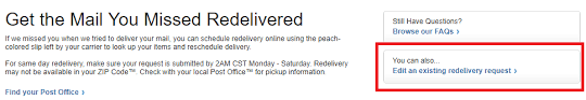 Usps Redelivery Schedule A Redelivery Request