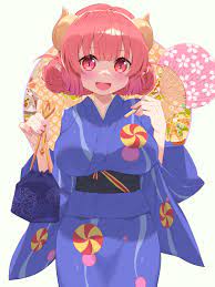 waterring kobayashi-san chi no maid dragon ilulu horns pointy ears yukata |  #944650 | yande.re