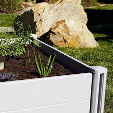 Yard Elements 4 Ft X 4 Ft Gray Raised Garden Bed Vinyl Planter Box For Growing Vegetables Flowers Herbs And Diy Gardening