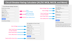 circuit breaker rating calculator ac
