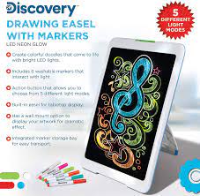 Discovery kids toy drawing light board neon glow. Amazon Com Discovery Kids Neon Led Glow Drawing Board With 4 Fluorescent Markers Office Products