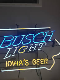 Busch Light Iowas Beer Neon Sign Glass Tube Neon Light