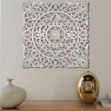 White Square Shape Wooden Wall Panel