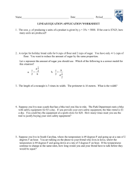 Linear Equation Worksheet