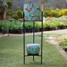 Two Tier Stand With Metal Pots Height