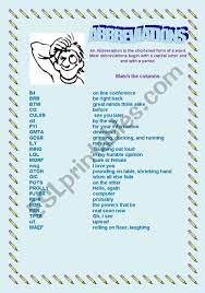 abbreviations esl worksheet by 1961anucha
