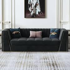 2300mm Modular Velvet Sofa Deep Grey