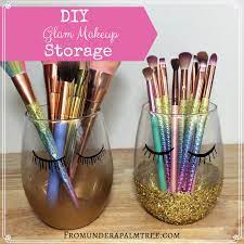 diy glam makeup storage from under a