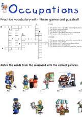 Here are the words from the crossword: Esl English Exercises Occupations Games And Puzzles