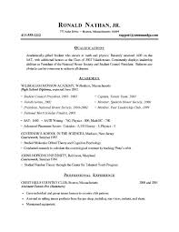 Resume Format For College Students With No Experience        Plgsa org