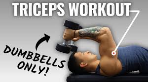 home tricep workout with dumbbells