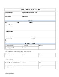 60 Incident Report Template Employee Police Generic Template Lab