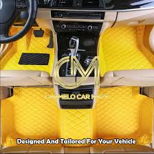yellow luxury custom car floor mats