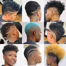 Easy summer hairstyle for natural hair. Image May Contain 2 People Shaved Hair Designs Short Natural Hair Styles Black Women Short Hairstyles